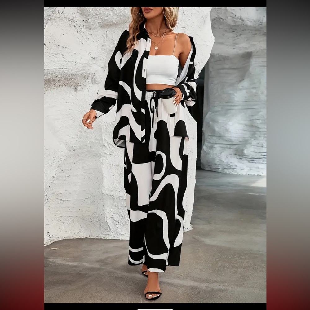 189. Casual 2 Piece Set Set Color Block Pants Set… - image 4